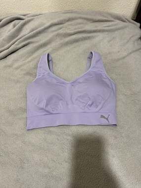 PUMA Women's Seamless Convertible Adjustable Strap Sports Bra Lavender Purple XL